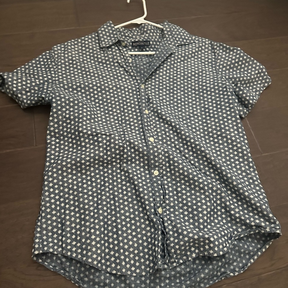 J Crew Mercantile  Blue Patterned Men's Shirt